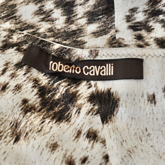 🇮🇹 2000s Collection  ROBERTO CAVALLI  Silk Snow Leopard Pattern Dress  size 2 - Picture 8 of 16